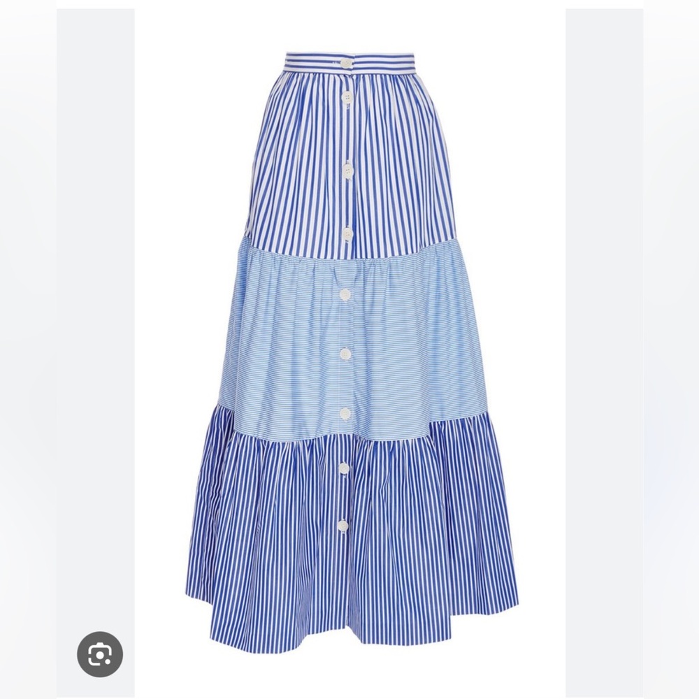 MDS Stripes Striped tiered maxi skirt